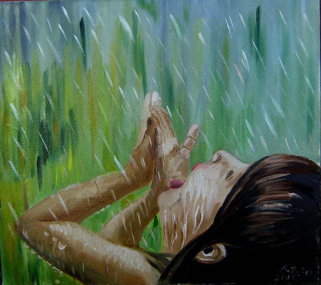 Дождь картины художников