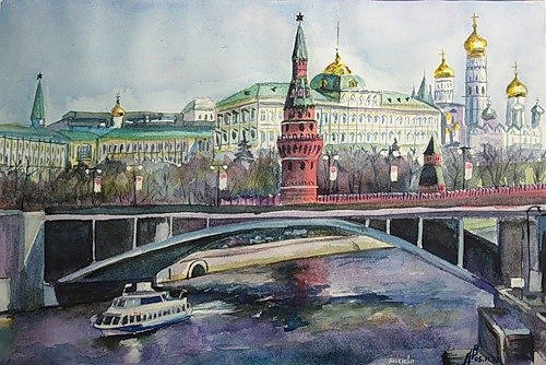 Москва река нарисовать 2 класс