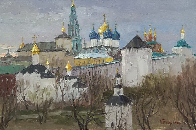 Рисунок троица сергиева лавра