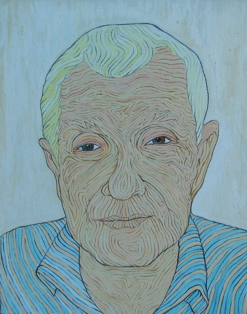 Портрет пожилого человека карандашом
