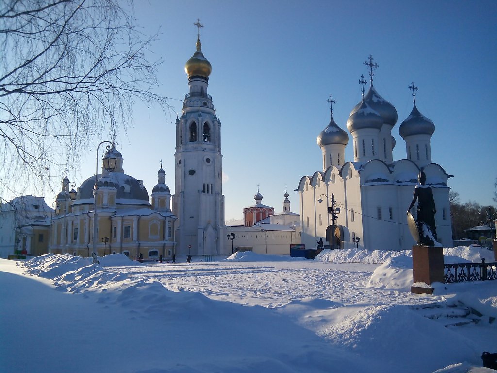 Софийский собор Вологда площадь зима ночь