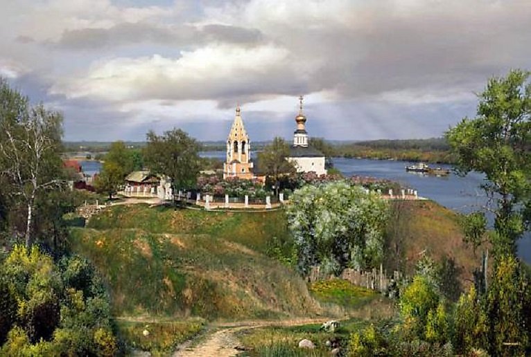 Городня Тверская область Церковь зимой