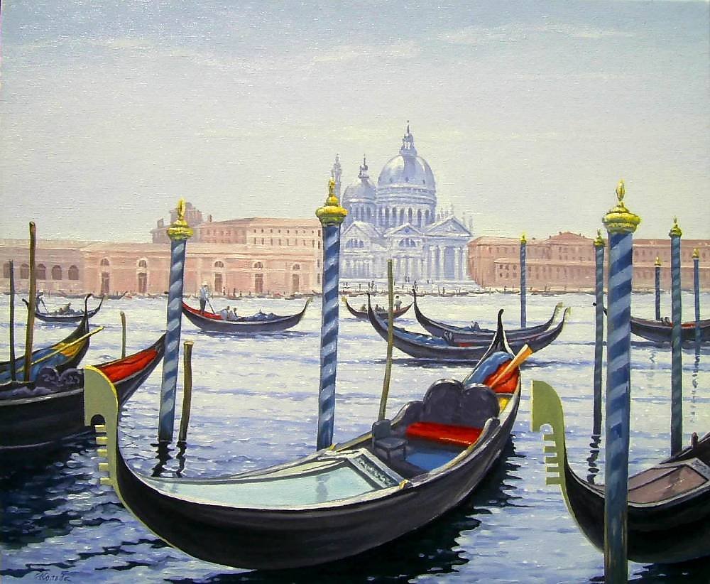 Гондольер в Венеции картина