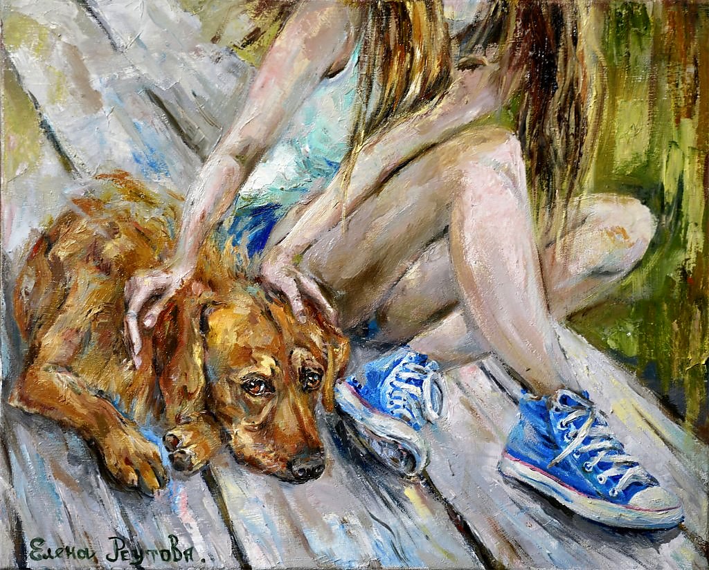 Картина собаки дворняжка в живописи