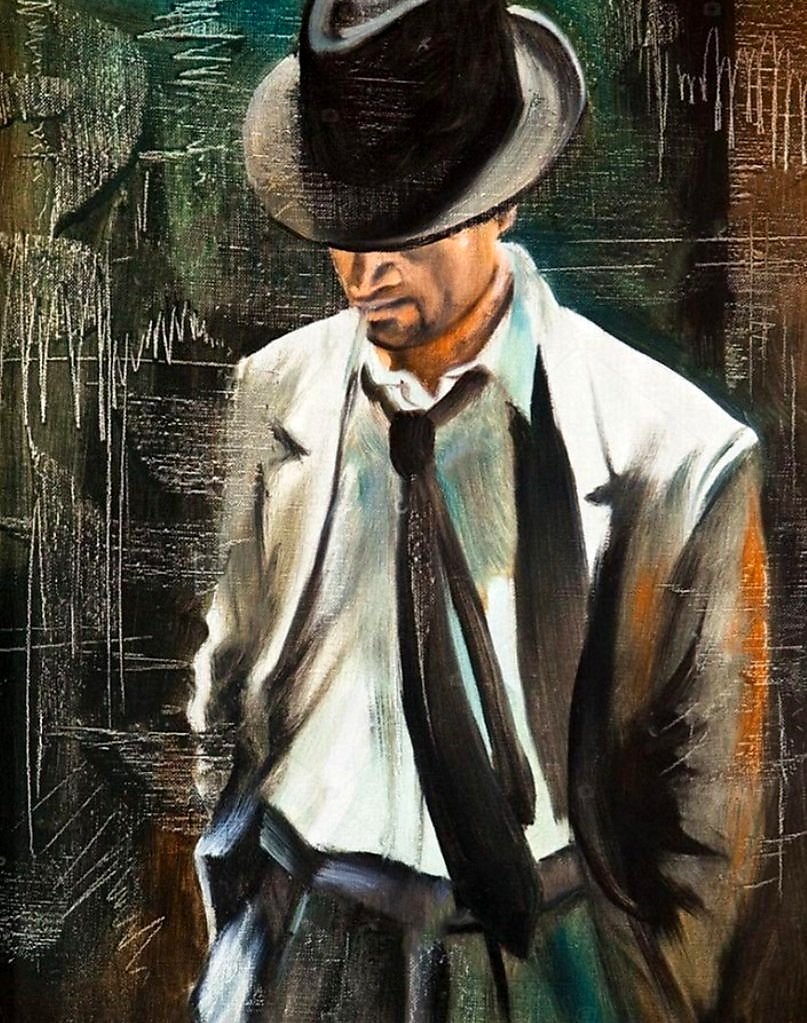 Картина мужчина в шляпе